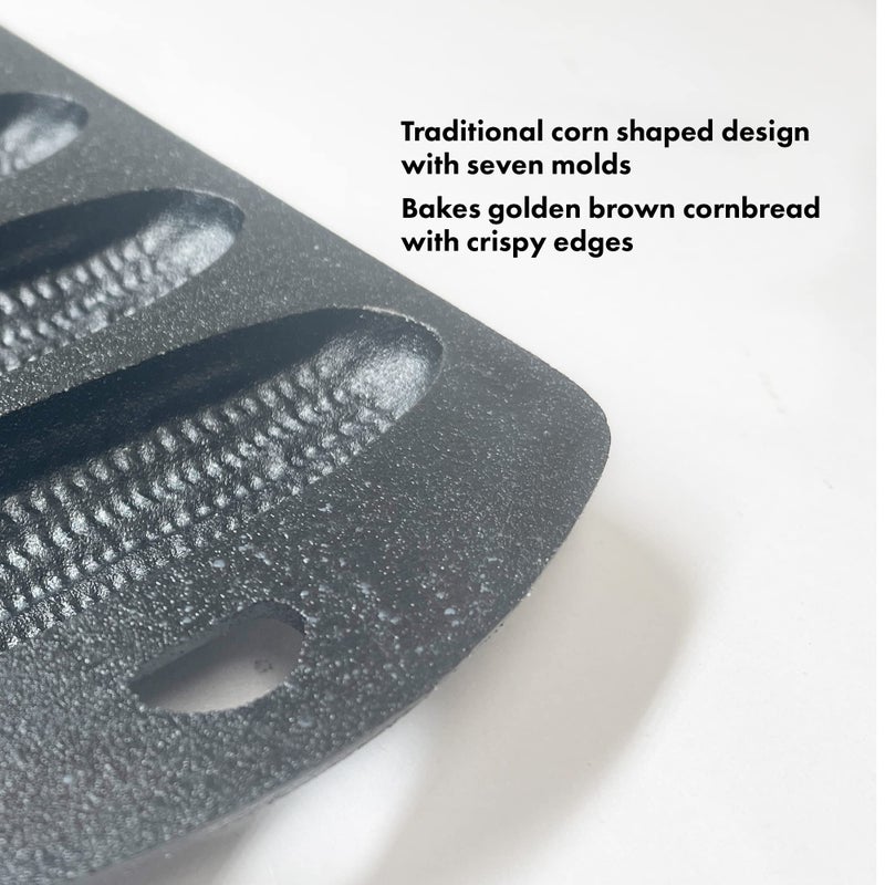 Bayou Classic 7490 Cast Iron Cornbread Pan Perfect For Baking Golden Brown Cornbread w/Crispy Edges - Image 2